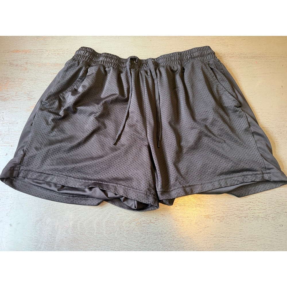 Athletic Works Mens Black Mesh Gym Shorts XXL 20 Active Basketball Running